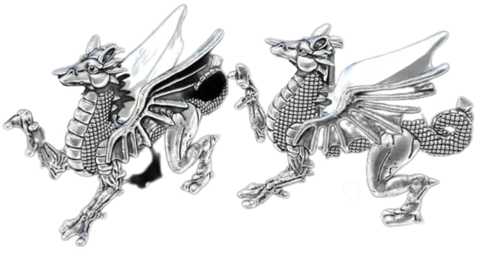 merit badge silver craft welsh dragon