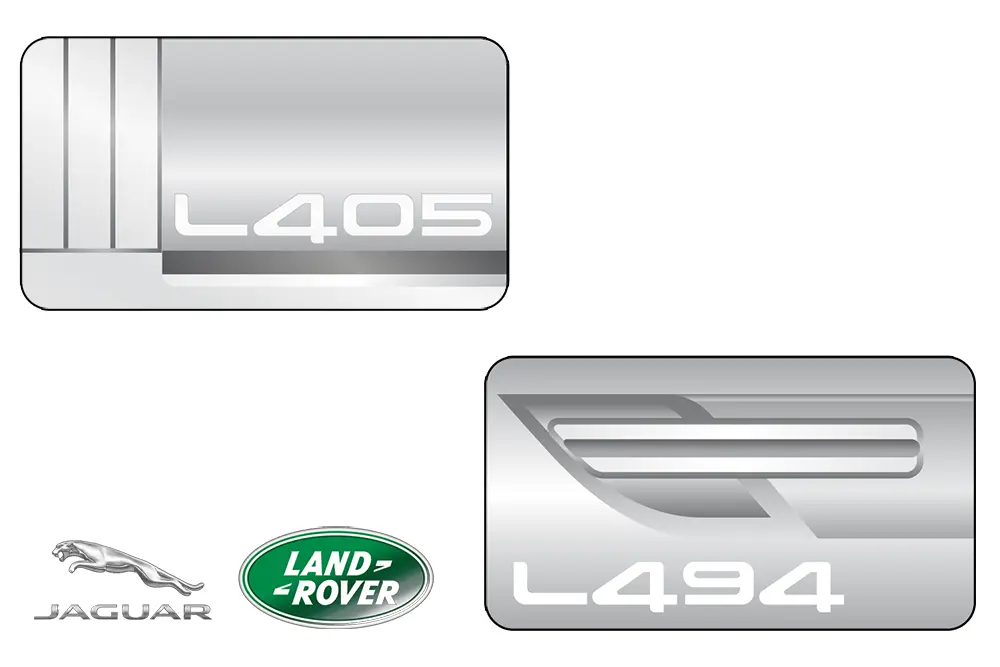 Stylised Jaguar Land Rover badge vector artwork rendered in CAD software