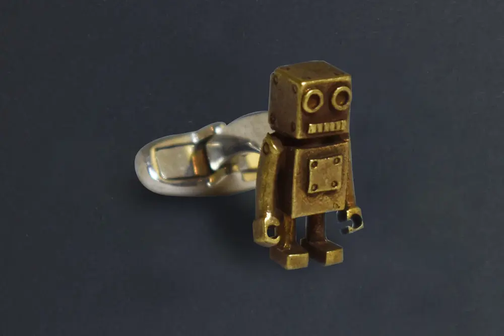 Brass Antique Robot Cufflink