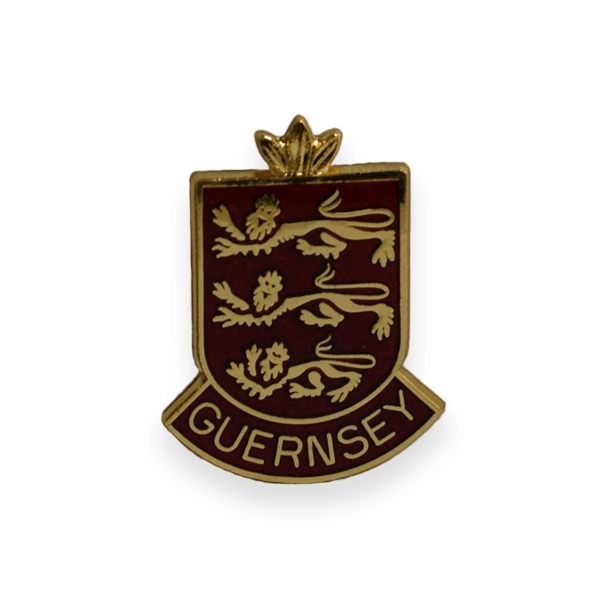 Guernsey Shield Pin Badge Red enamel