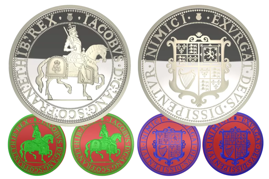 King James I coin Render