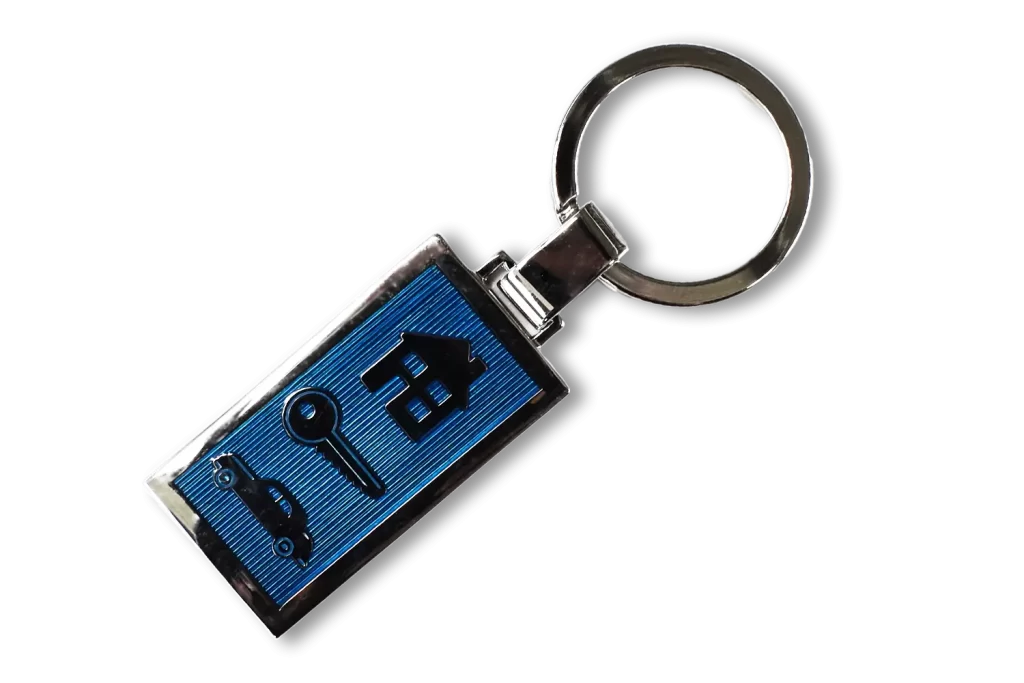 enamel-keyring-blue-housekeys-car-keyring