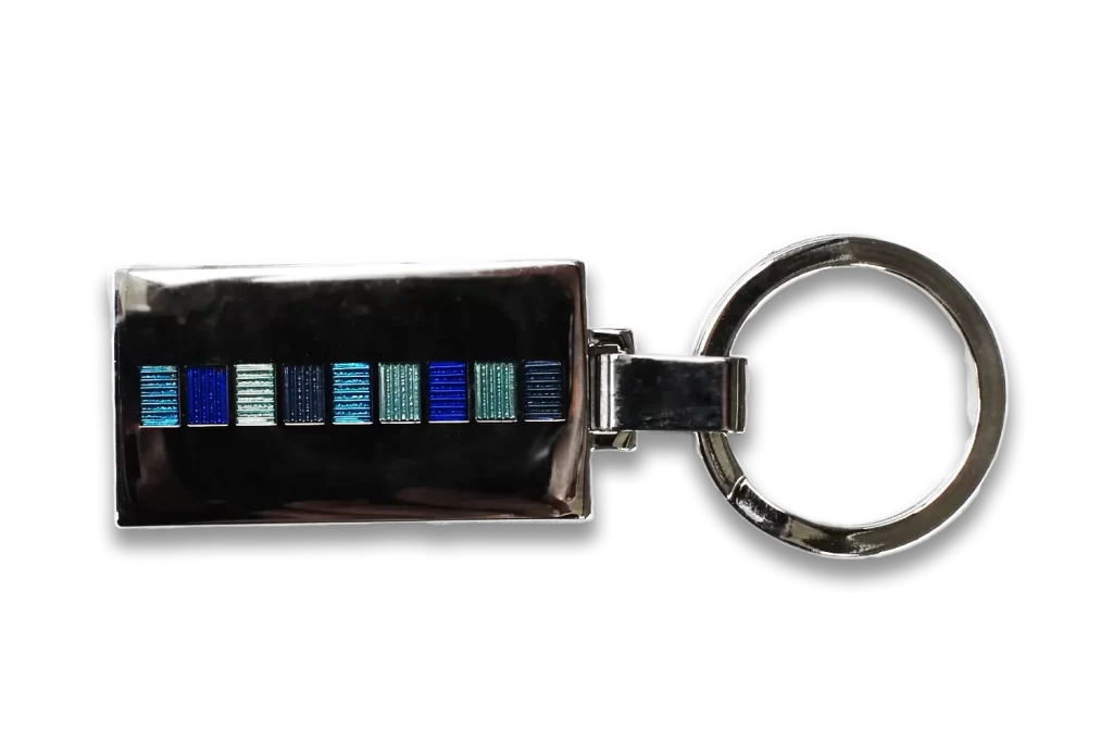 enamel-keyring-blue-ladder-detail