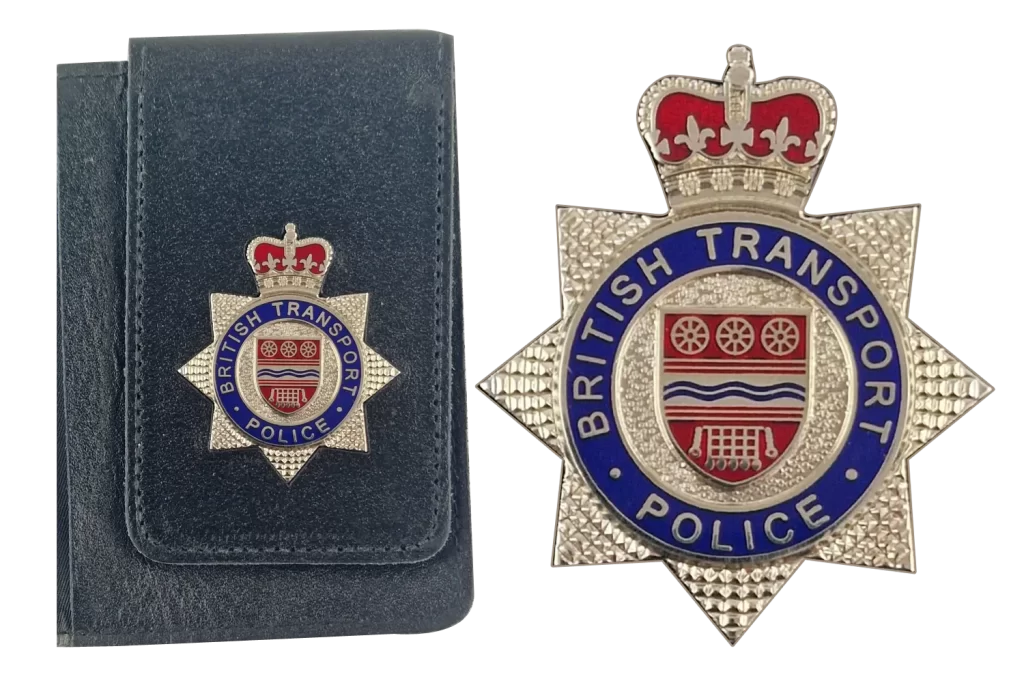 British Transport Police Badge with warrant card case.