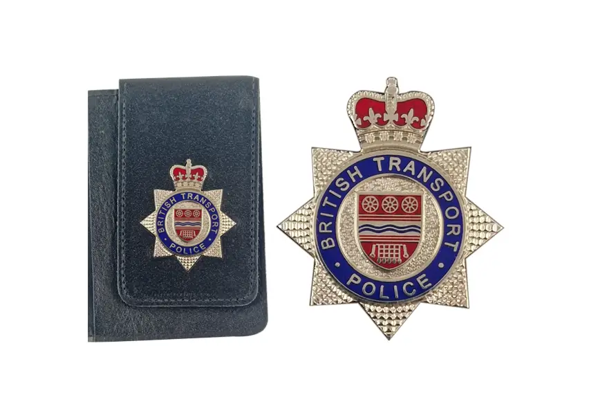 British Transport Police Badge with warrant card case.