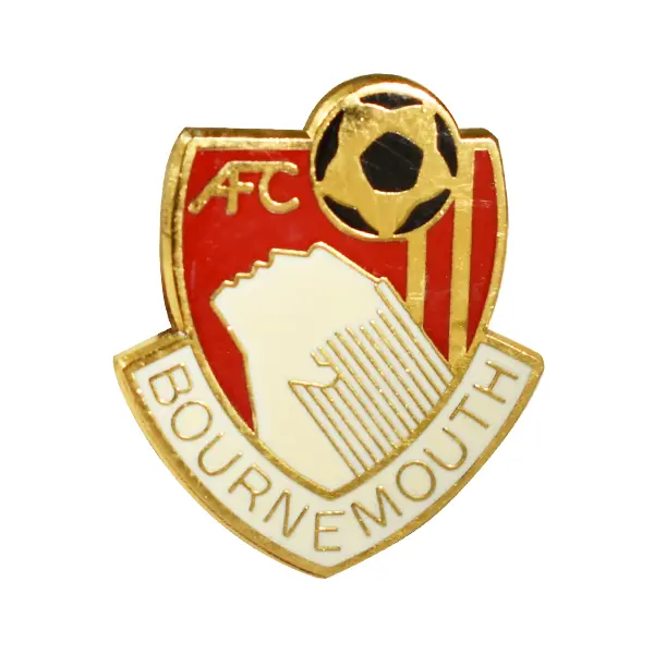 Die stamped, gold-plated Badge featuring the AFC Bournemouth Crest with enamel inlay.