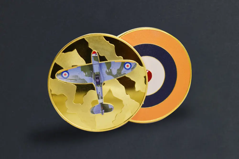 Custom printed Biggin Hill Spitfire coin