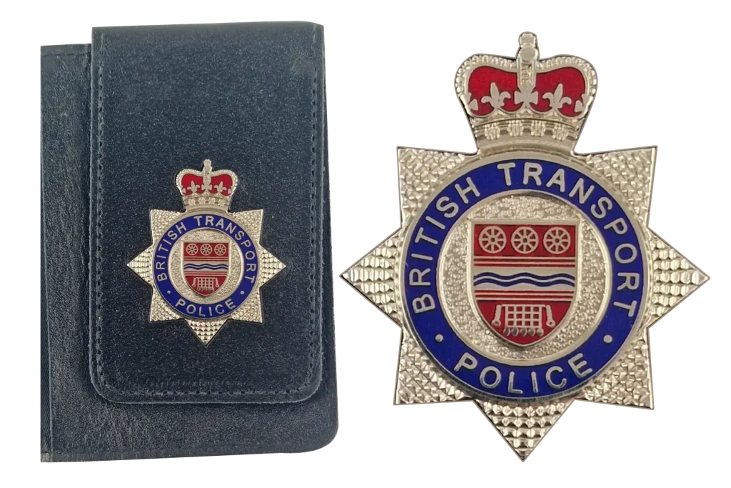 British Transport Police Badge with warrant card case.