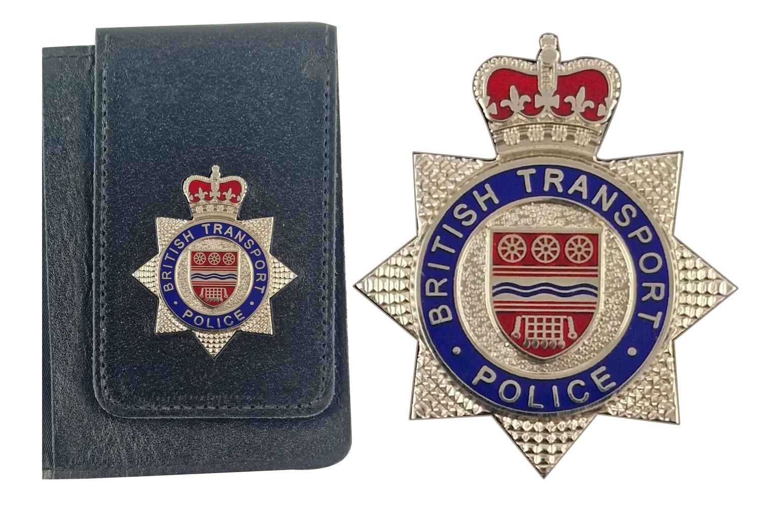 British Transport Police Badge with warrant card case.