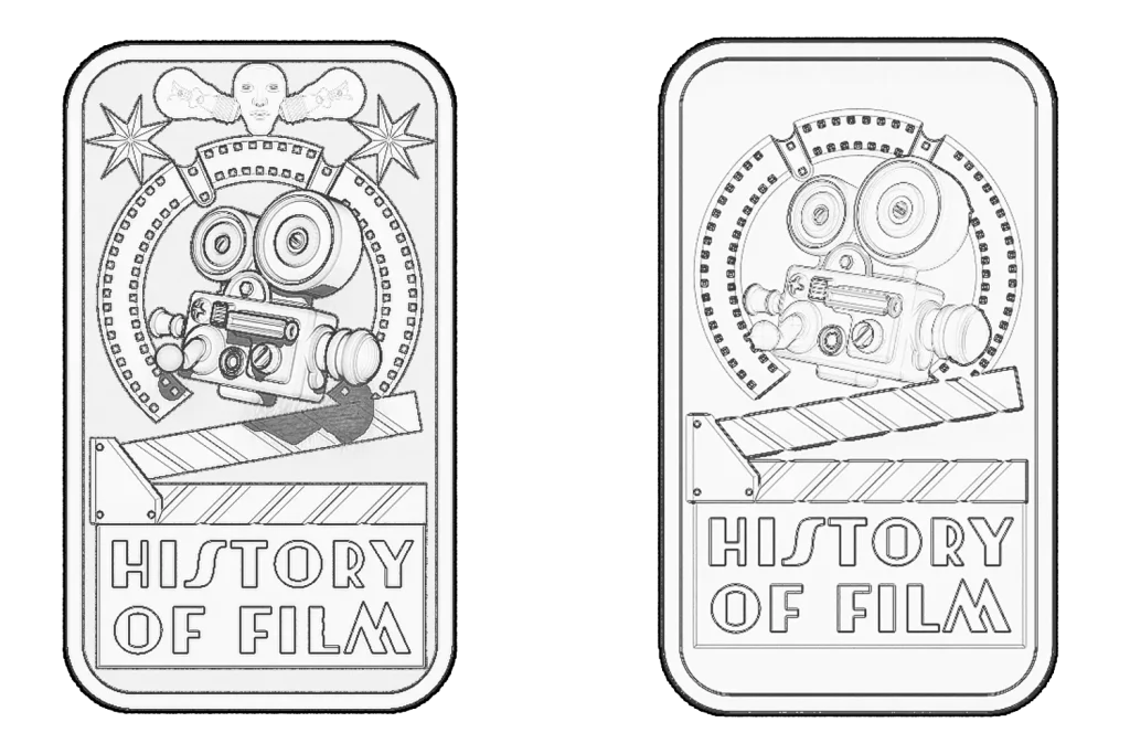 Initial sketches of the History of Film Ingot.