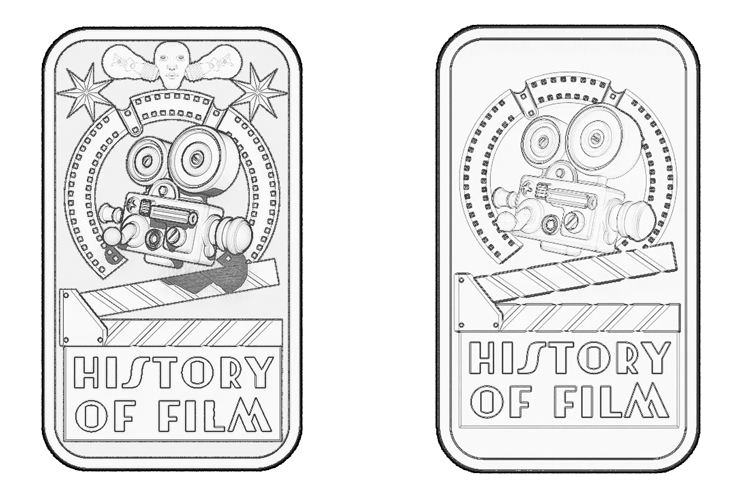 Initial sketches of the History of Film Ingot.