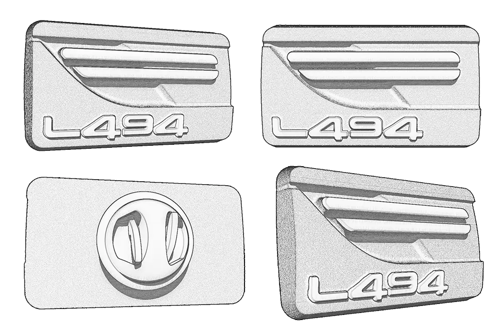 Custom Jaguar Land Rover L494 badge sketches