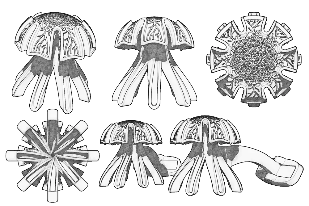 Jellyfish custom cufflink design sketches