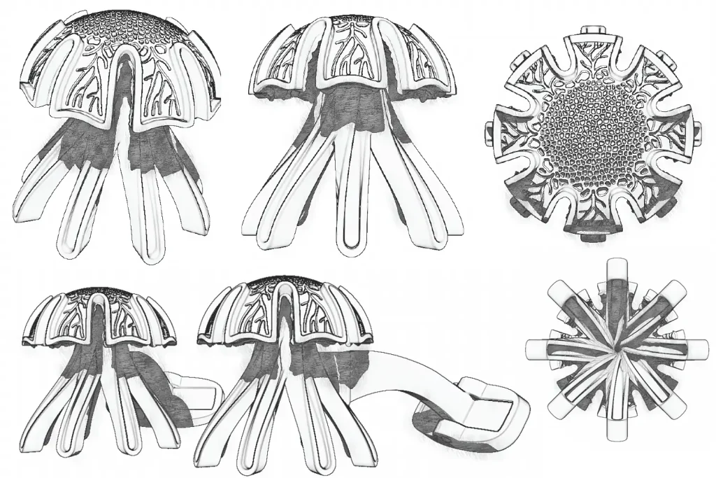 Jellyfish cuff draft sketches