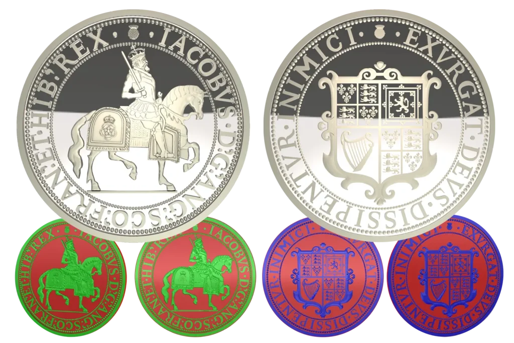 King James I coin Render