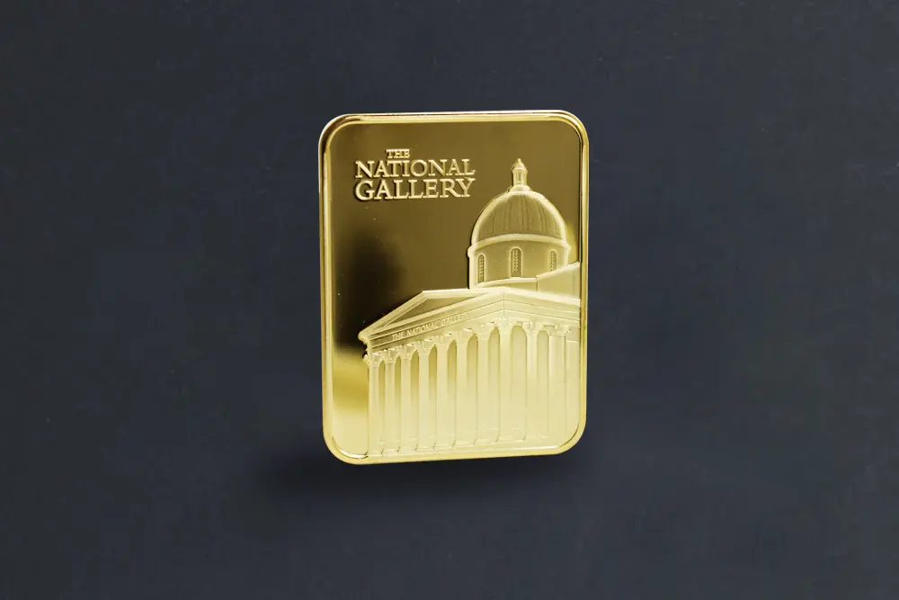 Die stamped, gold plated National Gallery Ingot