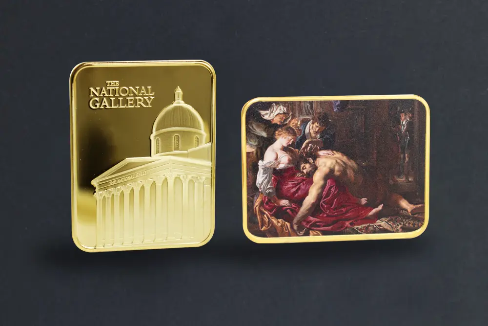 Die stamped, gold plated National Gallery Ingot.