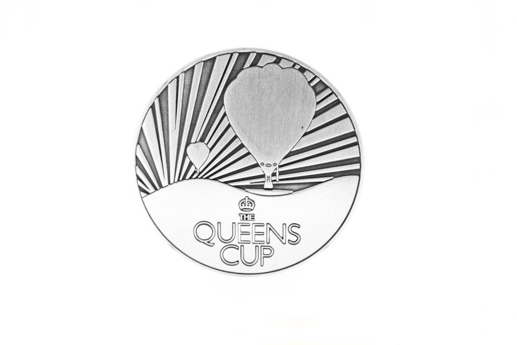 Queens Cup medal Antique silver plating.