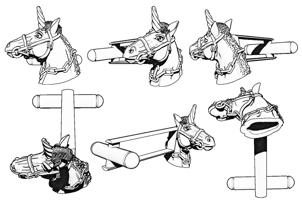 Sketches of the Scottish Unicorn cufflink design