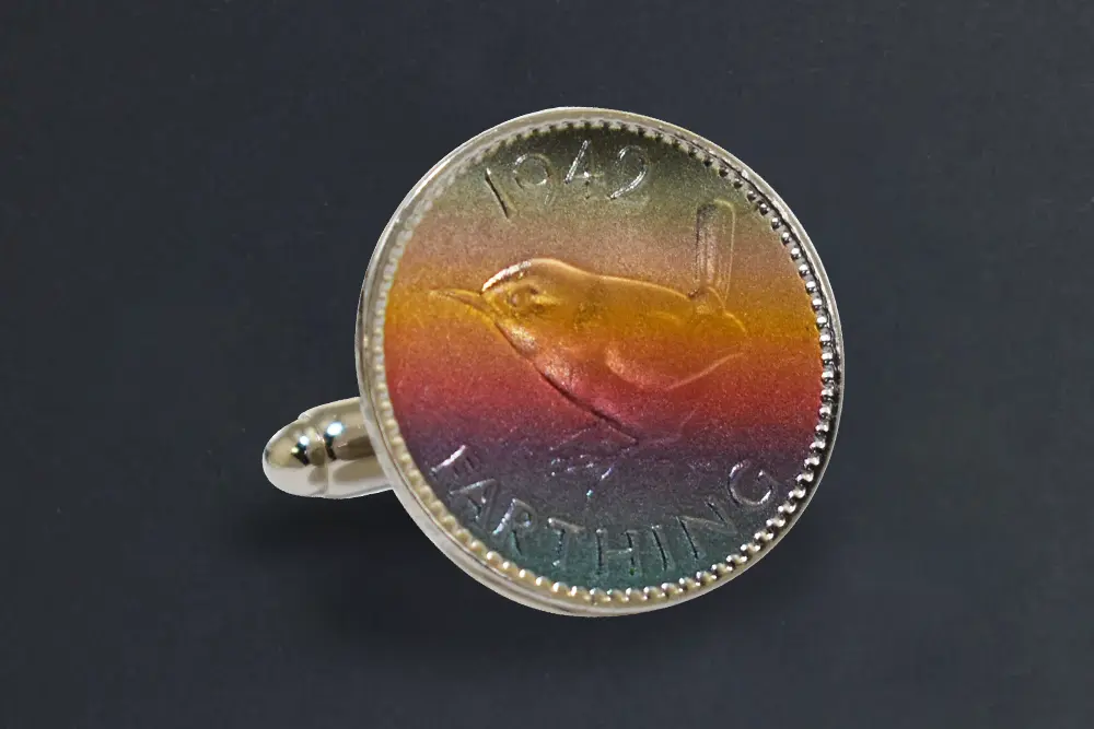 Custom Trans printed Farthing cufflink