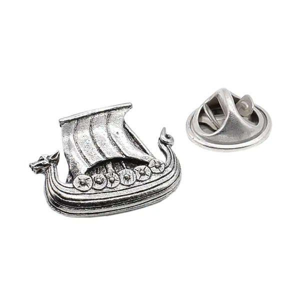 Viking Long Boat Pin Badge