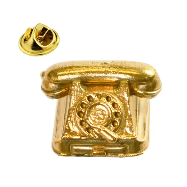 Antique telephone pin badge