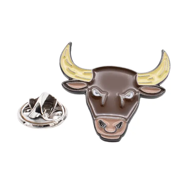 Bulls head pin badge.