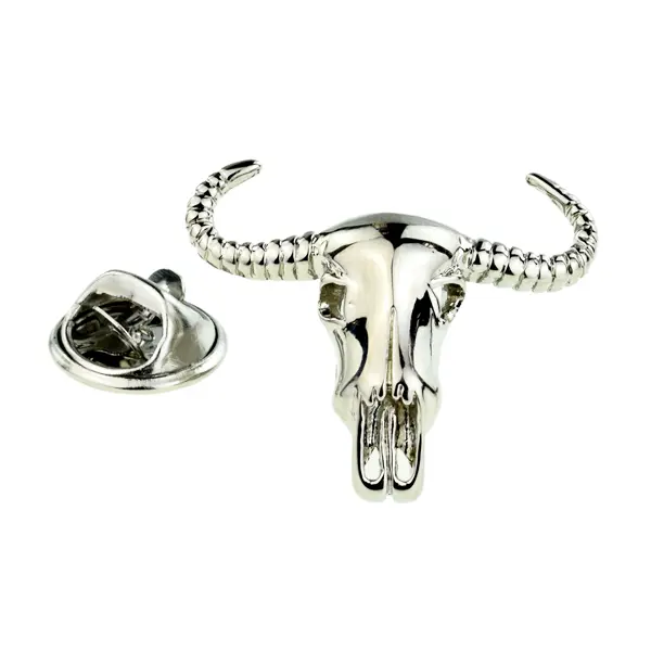 Cattle skull pin badge