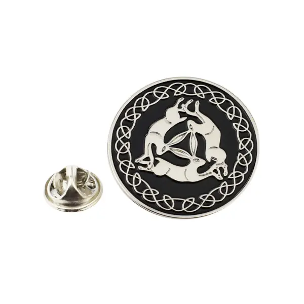 Celtic triple hare pin badge