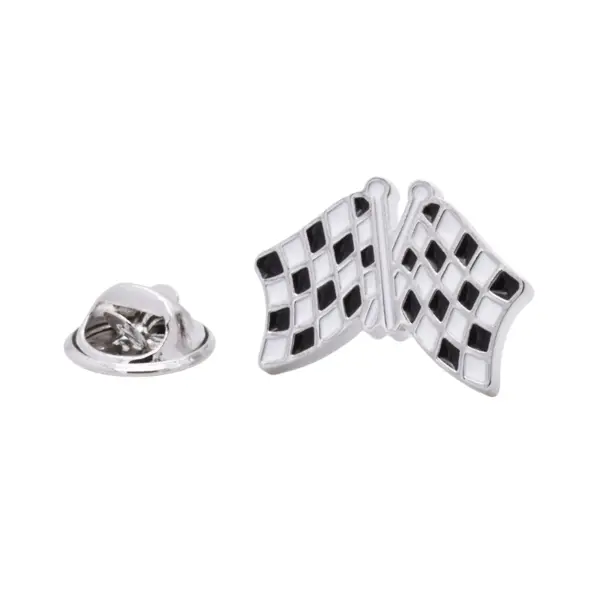 Checkered flag pin badge