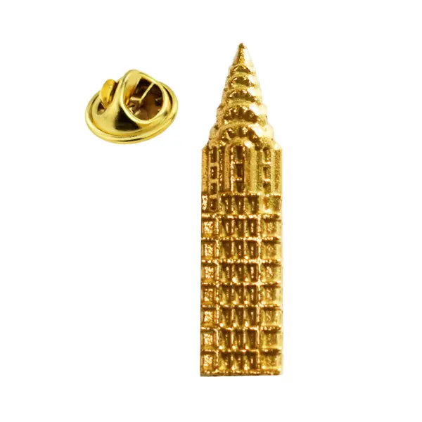 Chrysler building pin badge