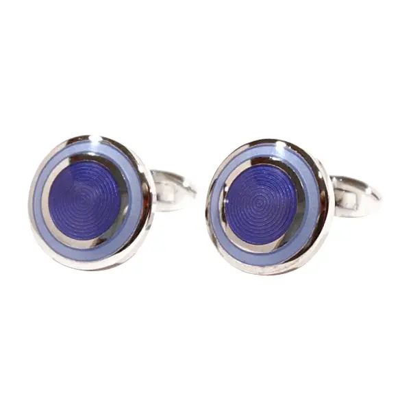 Concentric circle blue cufflinks