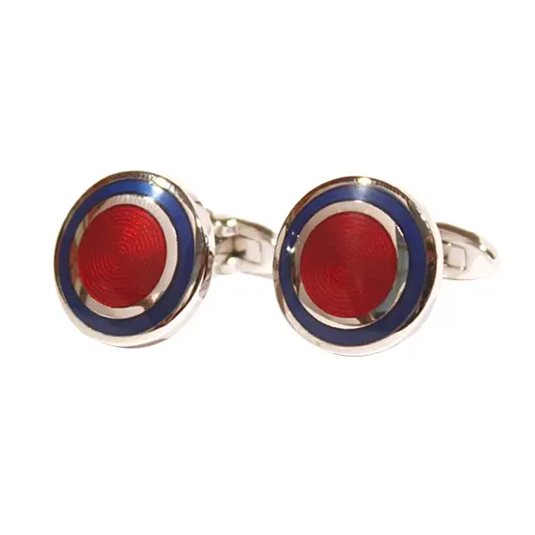 Concentric circle red cufflinks