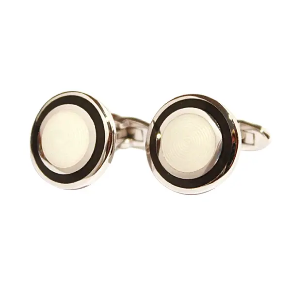 Concentric white circle cufflinks