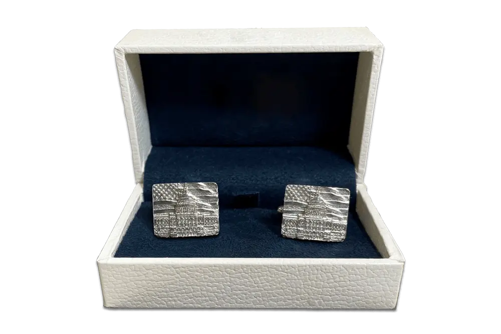 Biden Capitol building Sterling silver cufflinks in presentation box.