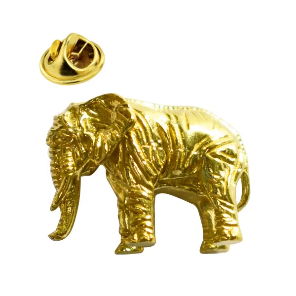 Gold elephant pin badge