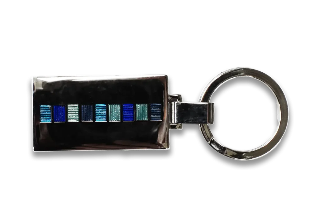 enamel-keyring-blue-ladder-detail