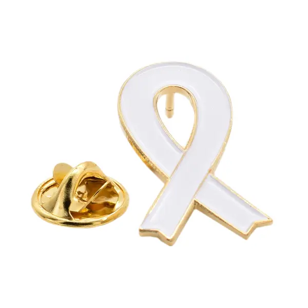 Men's violence against women awareness ribbon pin badge