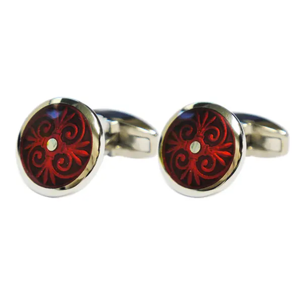 Ferndale red circle cufflinks