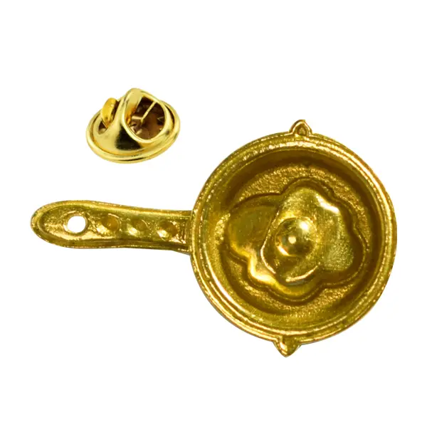 Frying pan pin badge