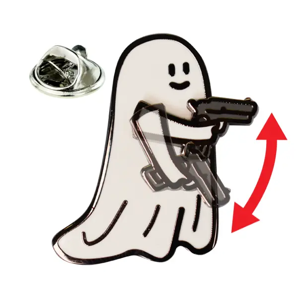 Ghost with a gun pin badge