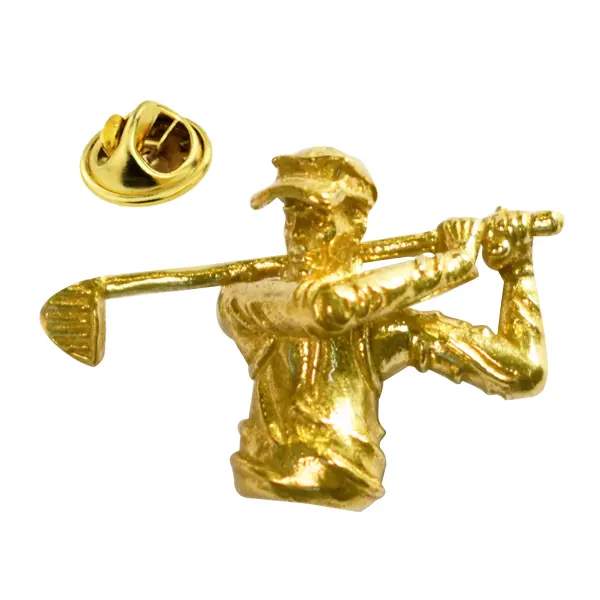 Golfer pin badge