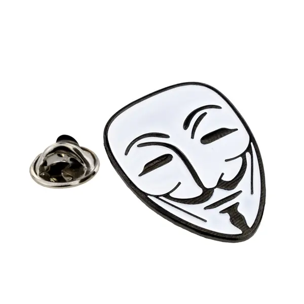 Guy Fawkes mask pin badge