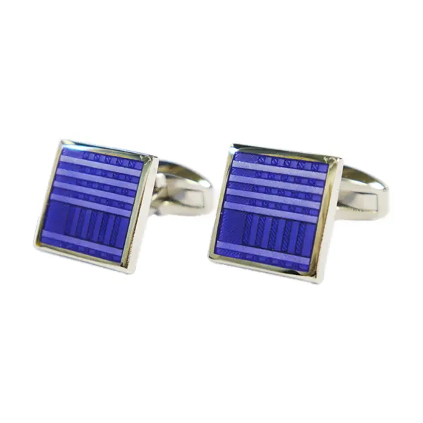 Purple tartan square cufflinks