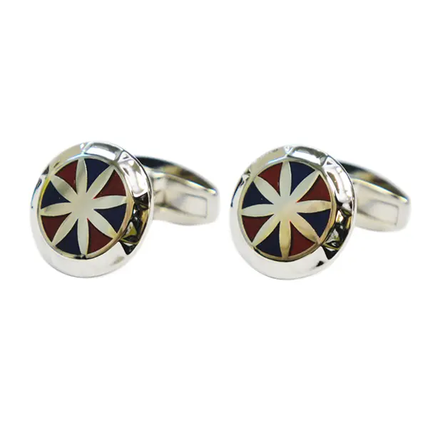 Blue and orange Lynnfield star cufflinks