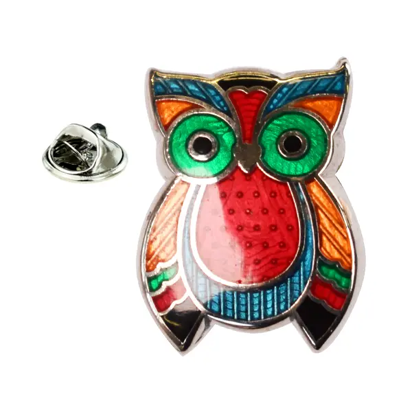 Owl pin badge