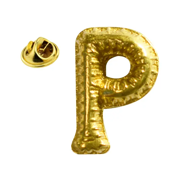 P Balloon pin badge