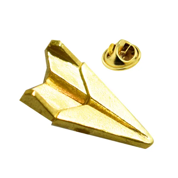 Paper aeroplane pin badge