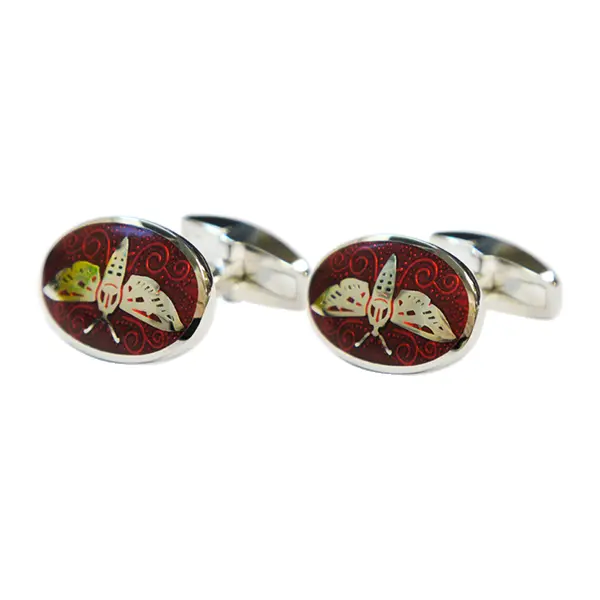 Red butterfly cufflinks