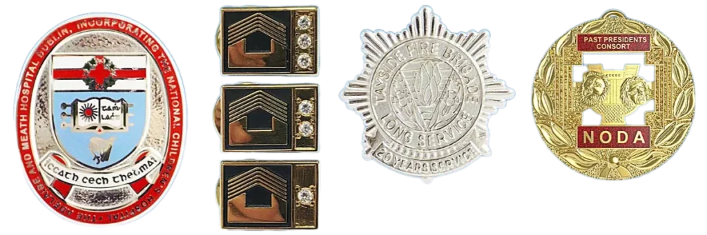 A collection of Precious metal badges